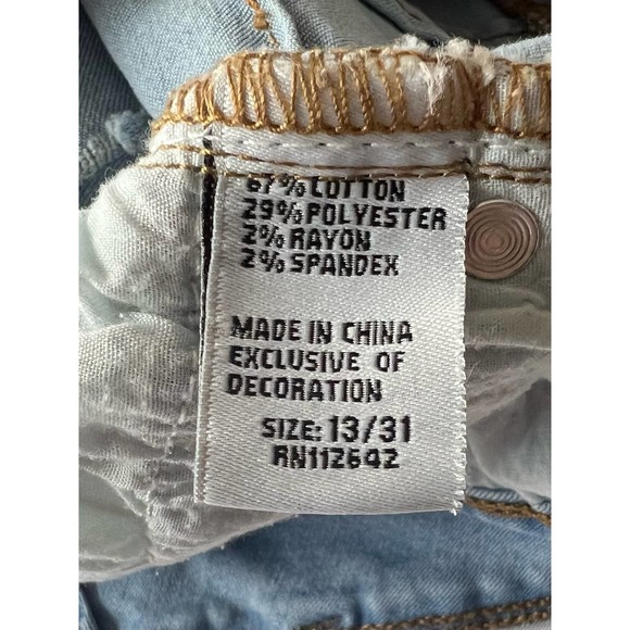 Women's Blue Savvy Stretch Jeans Light Wash Distressed Size 13/31 - Picture 5 of 10